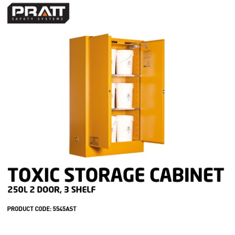 PRATT CABINET DG TOXIC 3 SHELF 250L 1825 X 1115 X 500MM